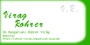 virag rohrer business card
