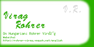 virag rohrer business card